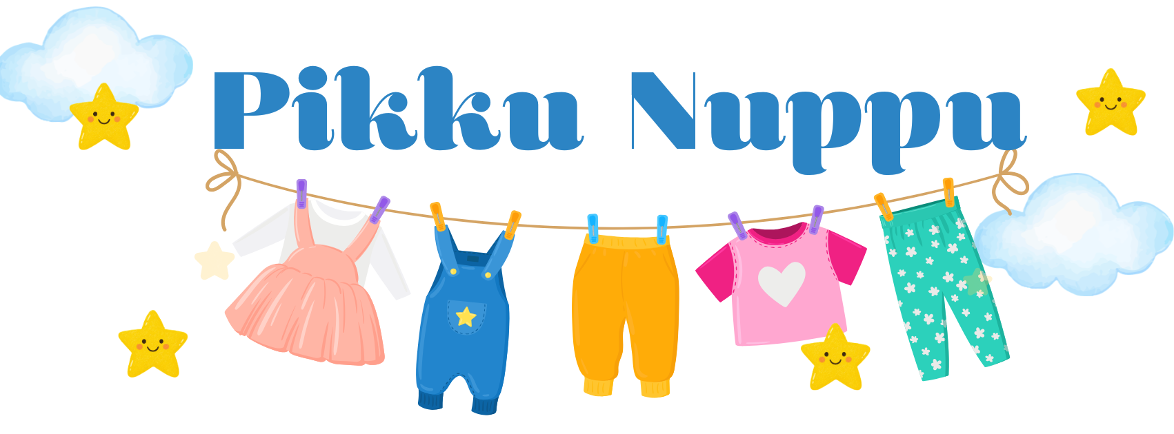 Vauvan vaatteita pyykkinarulla
